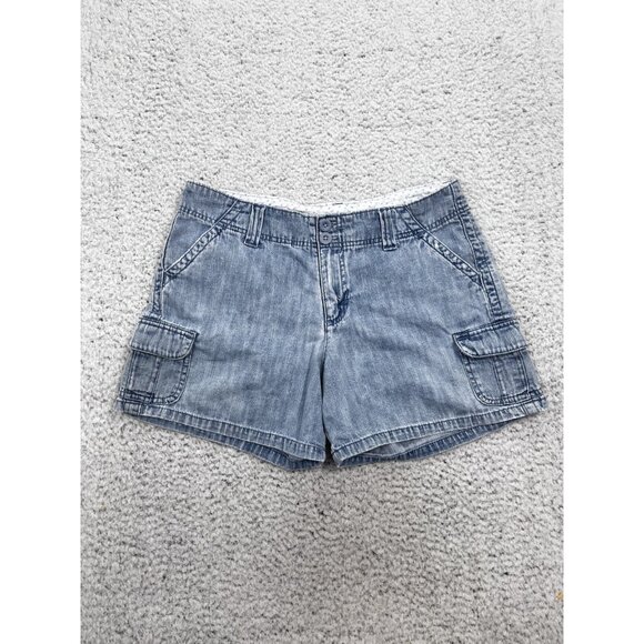 Lee Pants - Women's Lee Light Wash Cotton Cargo Side Pockets Denim Shorts Size 10